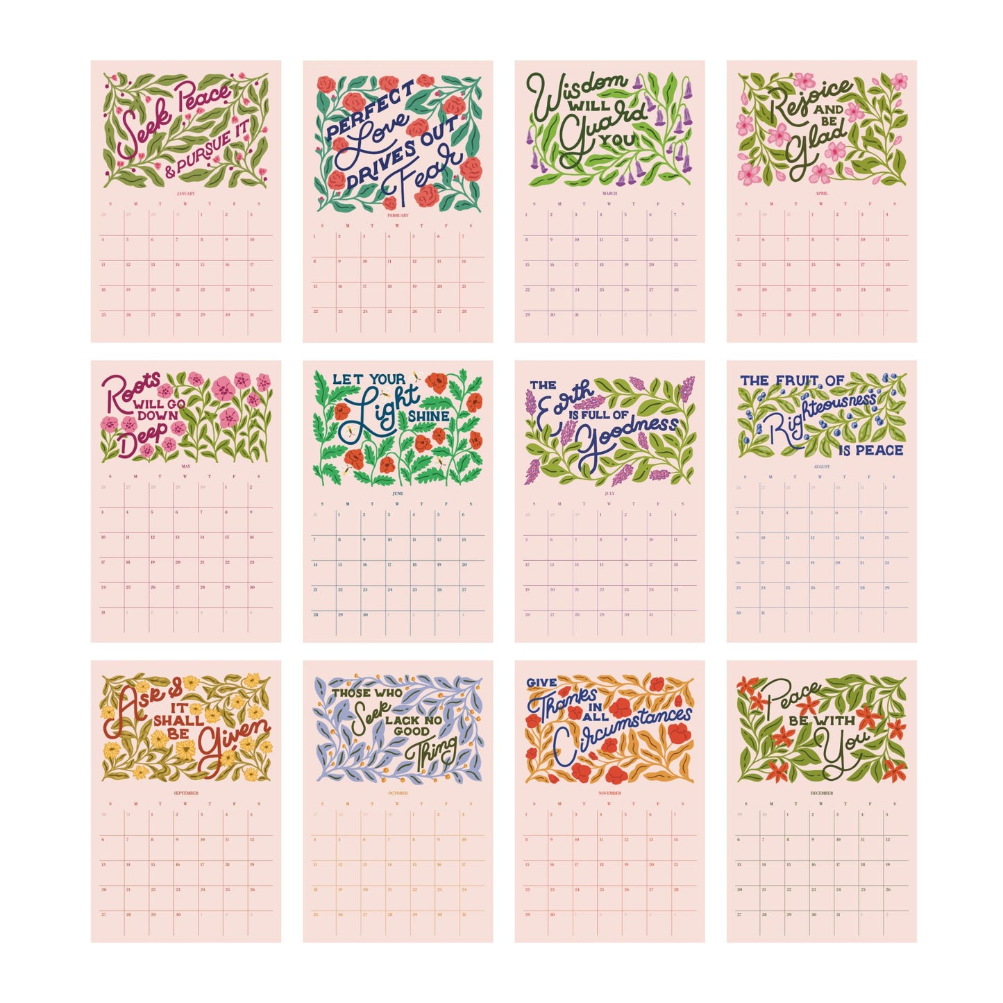 2026 Bible Scripture Calendar | Quote of the Season