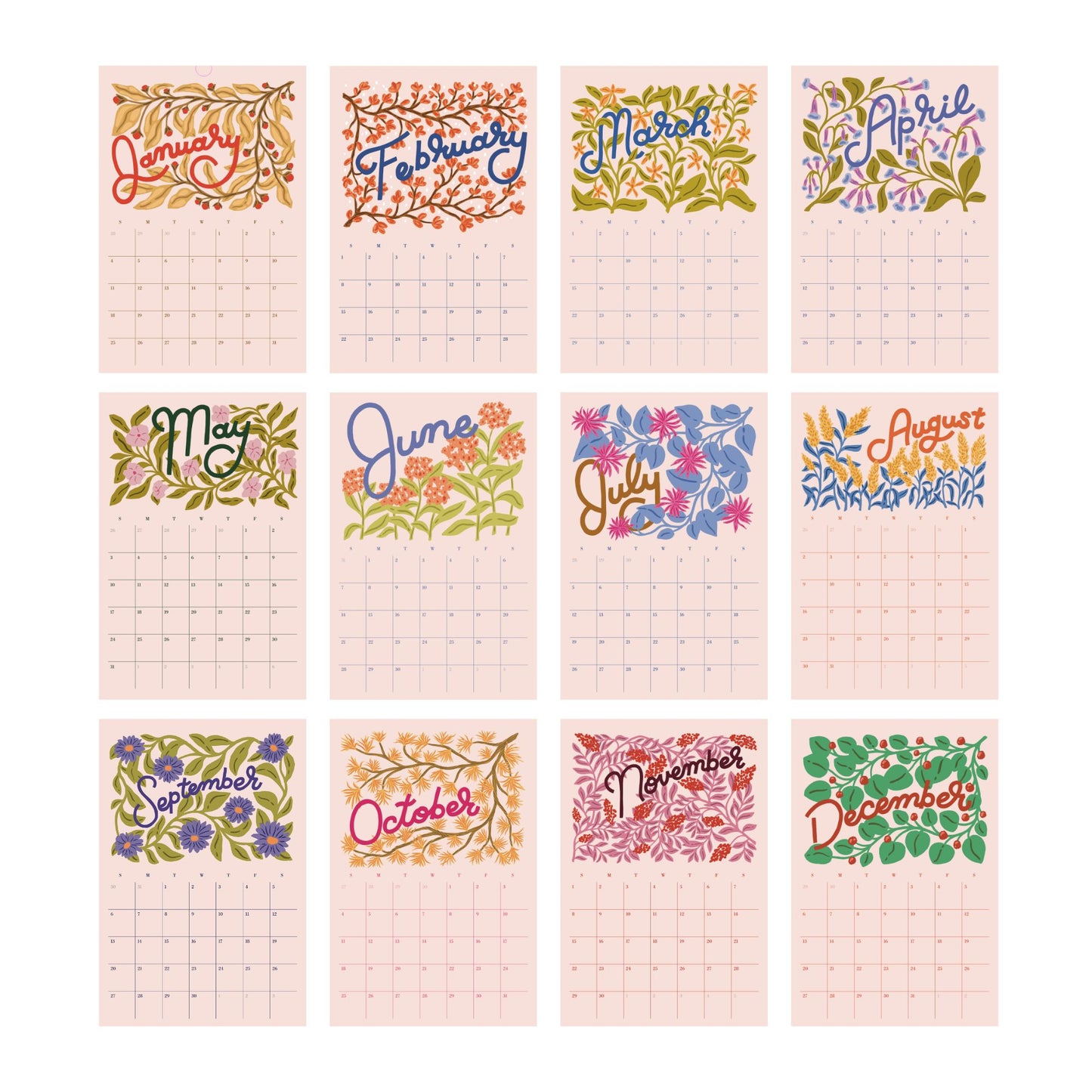2026 Florals Calendar | Flower of the Season