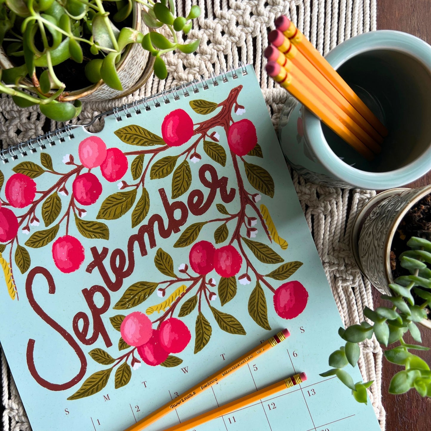 2026 Flora and Fauna Calendar | Botanical Art & Hand Lettering Fine Art Wall Calendar