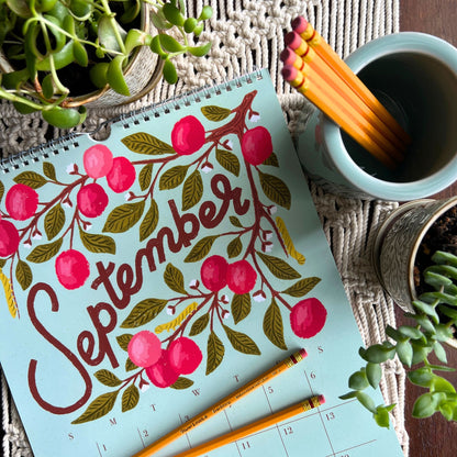 2026 Flora and Fauna Calendar | Botanical Art & Hand Lettering Fine Art Wall Calendar