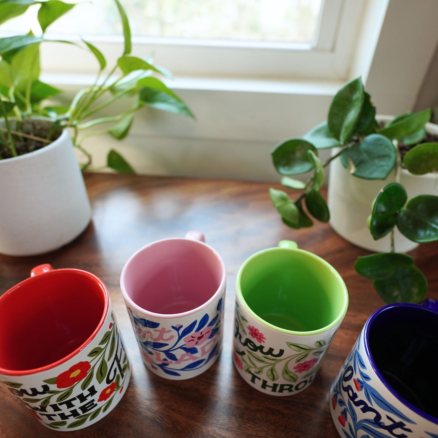 Plant Lover Mug Hand Lettered Mug with Colored Interior