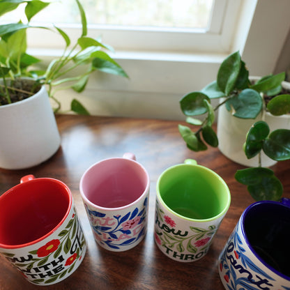 Plant Lover Mug Hand Lettered Mug with Colored Interior