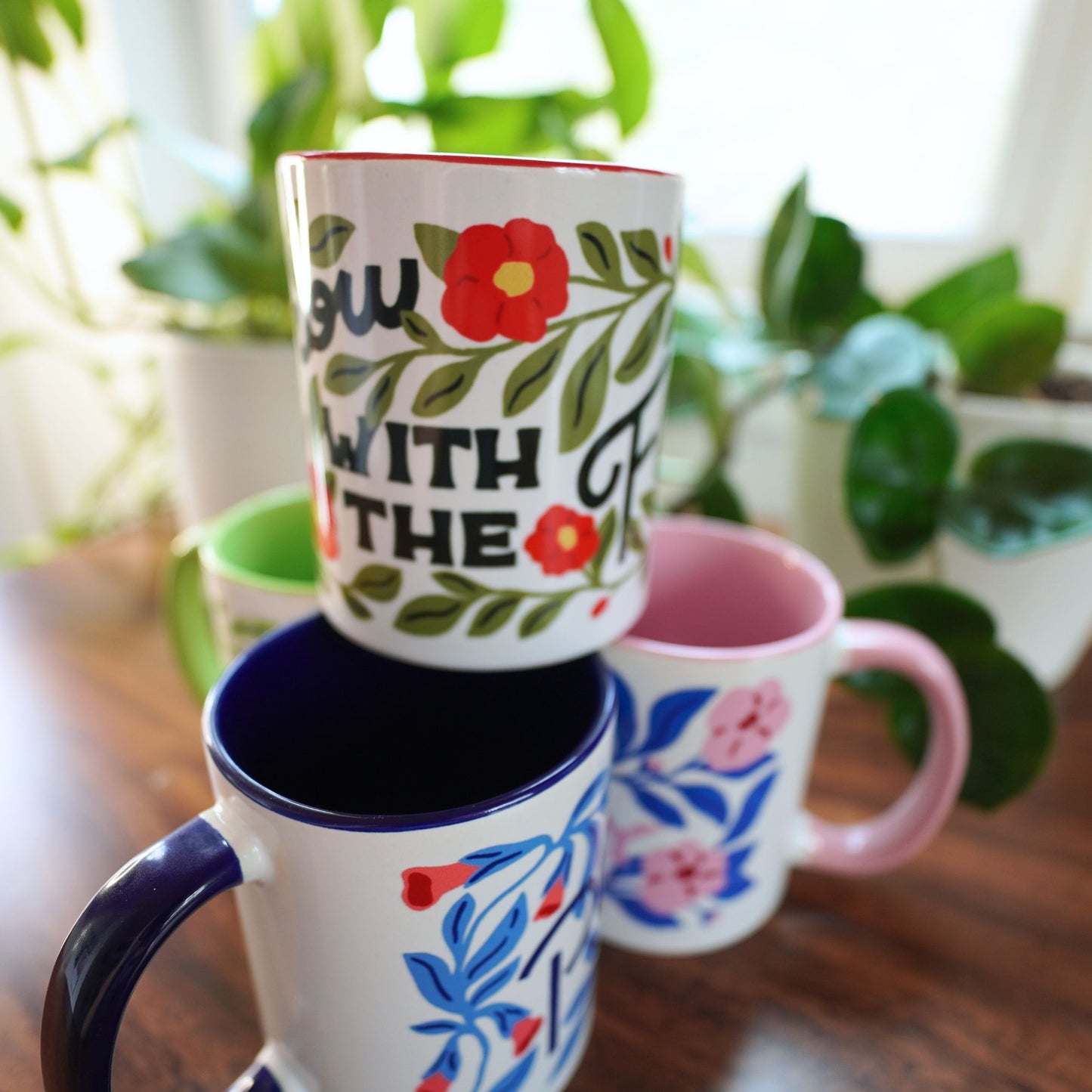 Plant Lover Mug Hand Lettered Mug with Colored Interior