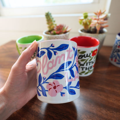 Plant Lover Mug Hand Lettered Mug with Colored Interior