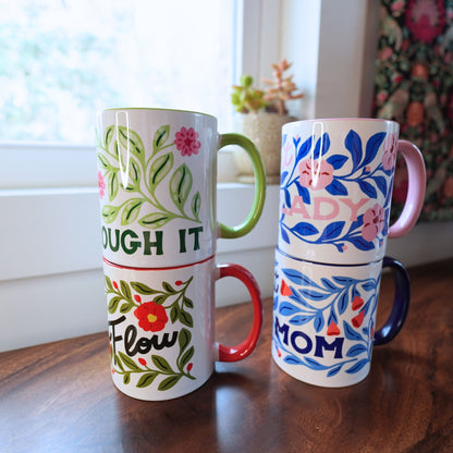 Plant Lover Mug Hand Lettered Mug with Colored Interior