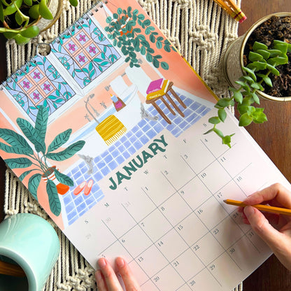 2026 The Home in Seasons Calendar | Interior Spaces and Hand Lettering