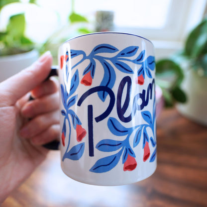 Plant Lover Mug Hand Lettered Mug with Colored Interior