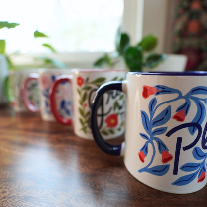 Plant Lover Mug Hand Lettered Mug with Colored Interior