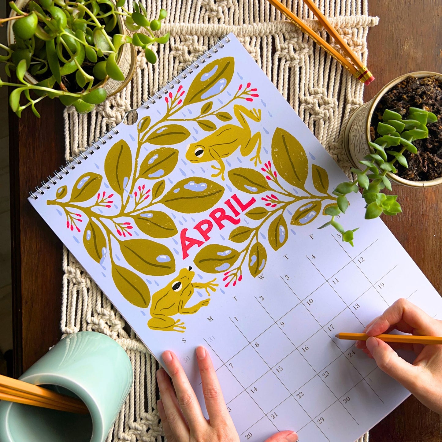 2026 Flora and Fauna Calendar | Botanical Art & Hand Lettering Fine Art Wall Calendar