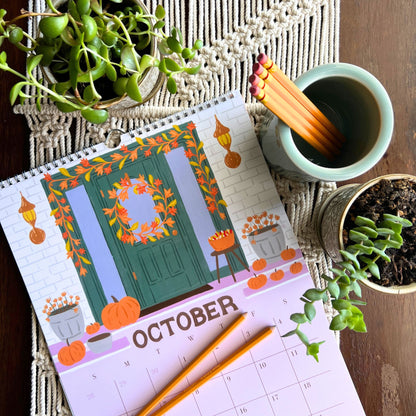 2026 The Home in Seasons Calendar | Interior Spaces and Hand Lettering