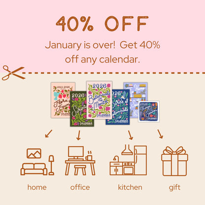 2026 The Home in Seasons Calendar | Interior Spaces and Hand Lettering