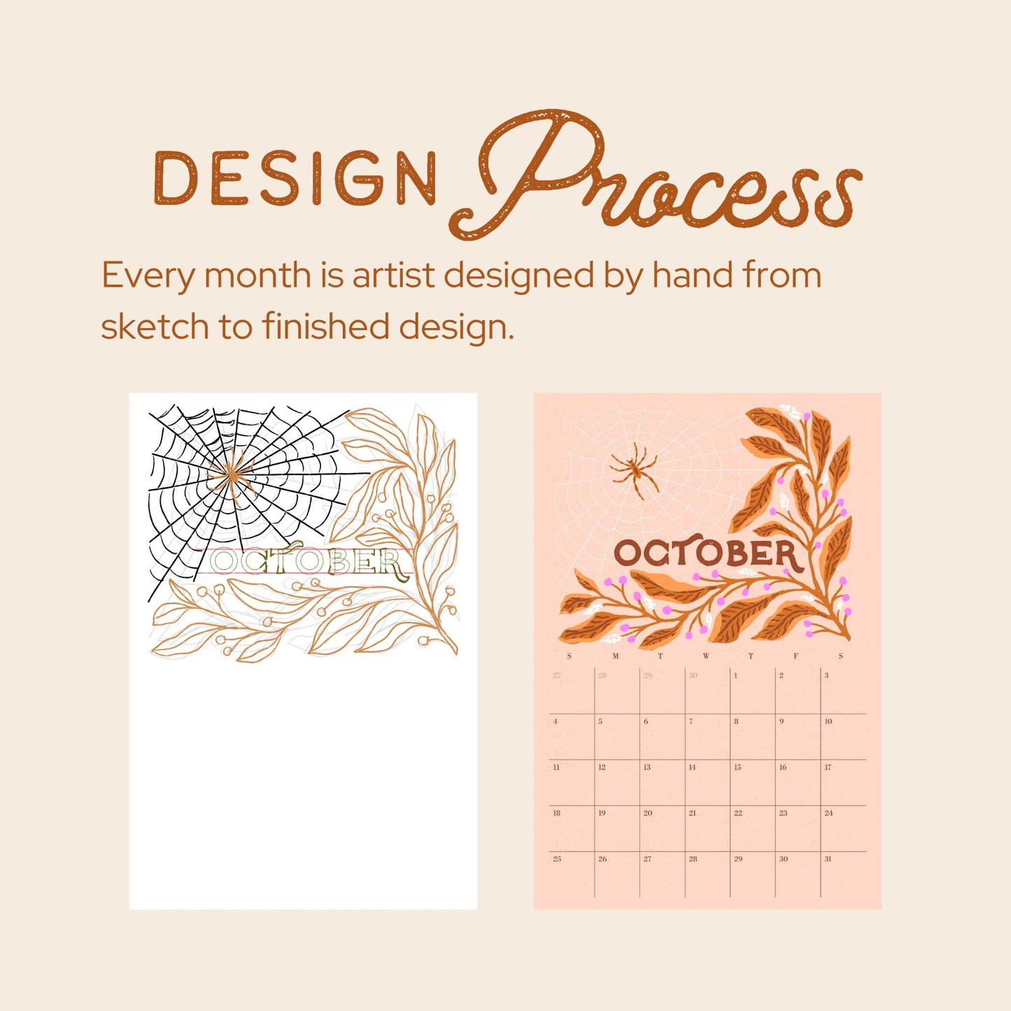 2026 Flora and Fauna Calendar | Botanical Art & Hand Lettering Fine Art Wall Calendar