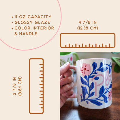 Plant Lover Mug Hand Lettered Mug with Colored Interior