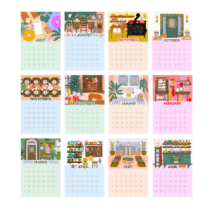 2026 The Home in Seasons Calendar | Interior Spaces and Hand Lettering
