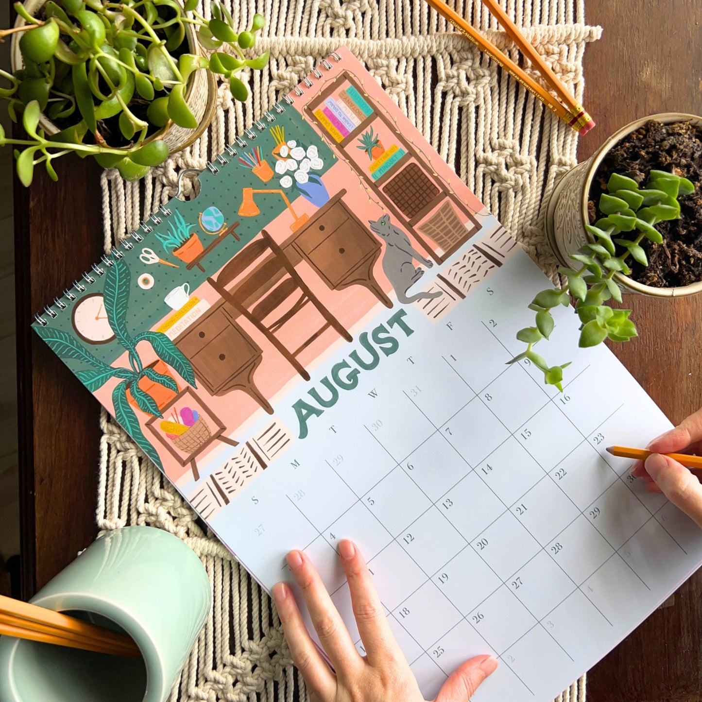2026 The Home in Seasons Calendar | Interior Spaces and Hand Lettering