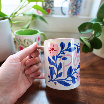 Plant Lover Mug Hand Lettered Mug with Colored Interior