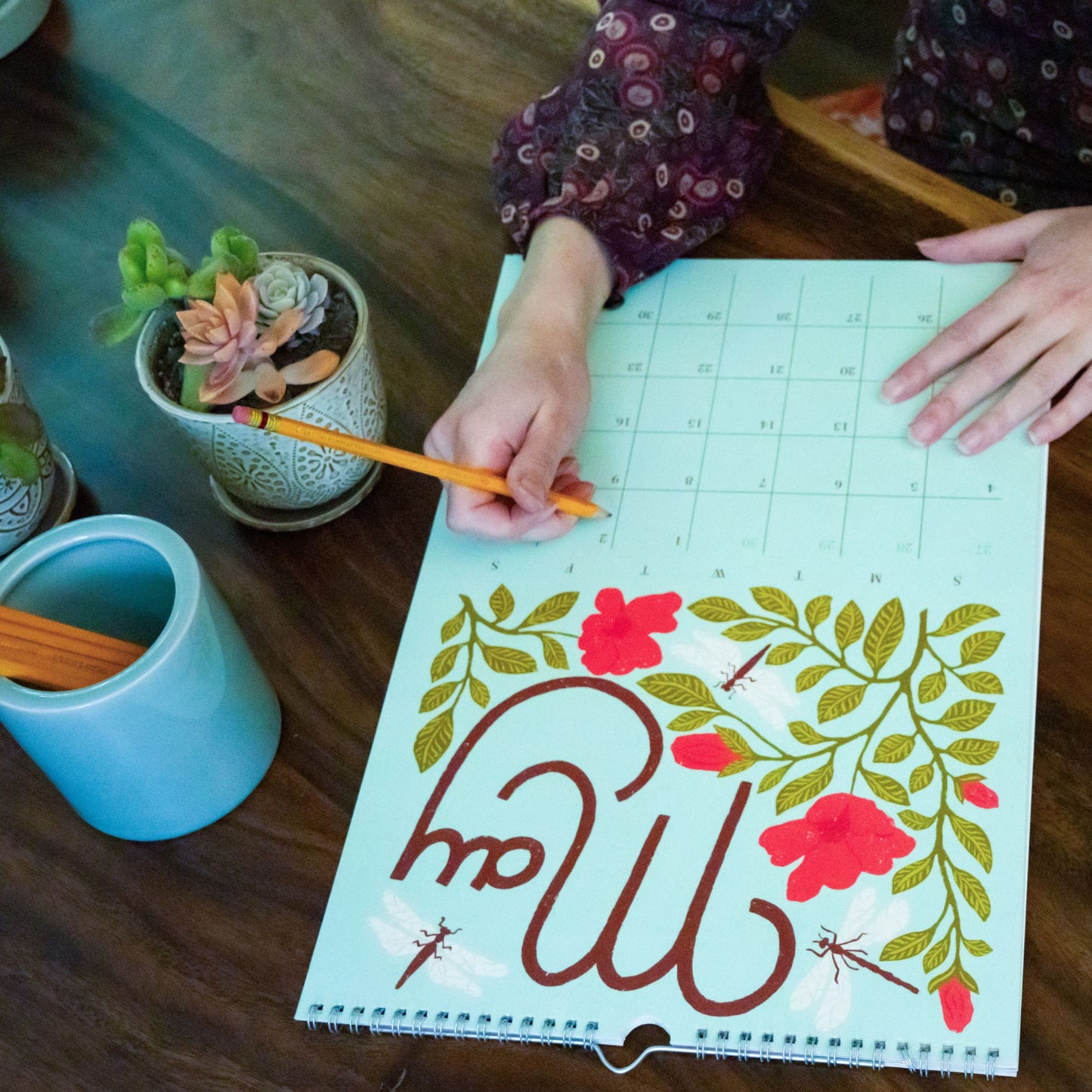 2026 Flora and Fauna Calendar | Botanical Art & Hand Lettering Fine Art Wall Calendar