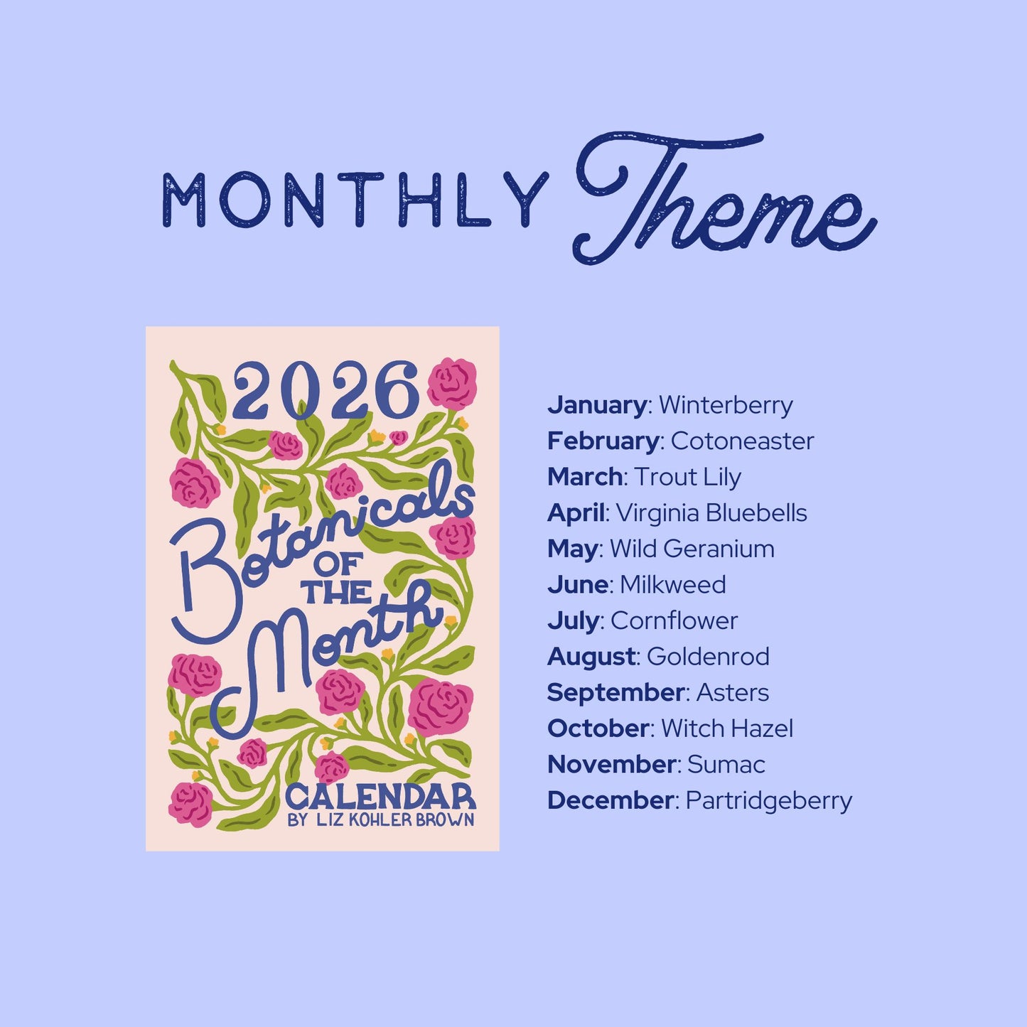 2026 Florals Calendar | Flower of the Season