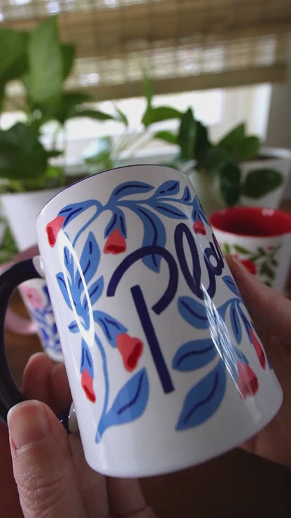 Plant Lover Mug Hand Lettered Mug with Colored Interior
